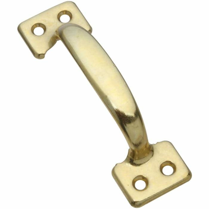 Bright Brass, Sash Lift, With Screws, 4In, 1Pk