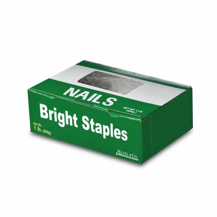 Bright, Fence Staples, 1-1/4In, 1Lb