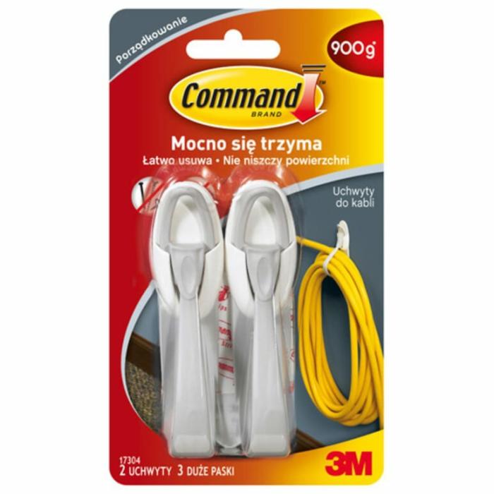 Command, Adhesive, Cord Bundlers, Holds Wires Up To 3 Lbs And 1-1/4In Diameter, White, 2Pk