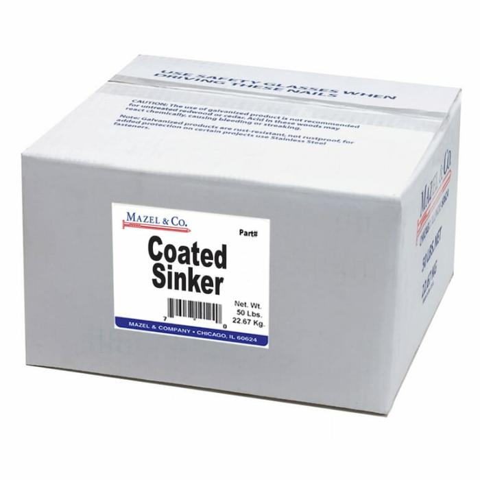 Countersunk Head, Sinker Nails, 11-1/2 Gauge, Vinyl Coated, 8D, Diamond Point, 2-1/2In, 50Lb