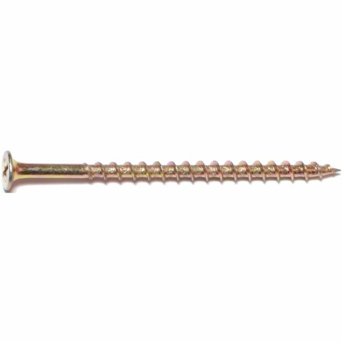 Flat Phillips Head, Wood Screw, Course Thread, Steel, 10In X 1In, 100Pk