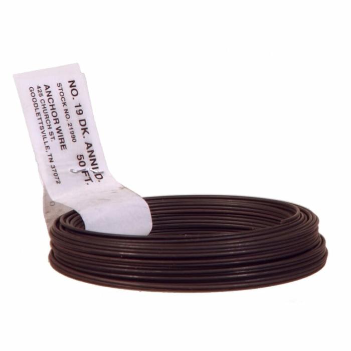 Dark Annealed, Mechanics And Stove Top Wire, 20 Gauge, 15Lb Safe Working Load, 50Ft, 1Pk