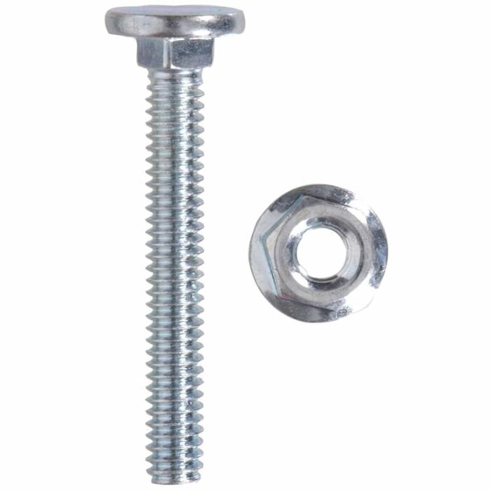 Flat Head, Carriage Bolt/Nut, Zinc Plated Steel, 1/4In X 1-3/4In, 12Pk