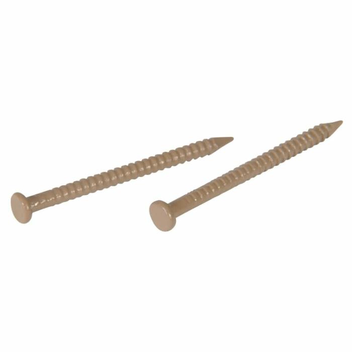 Flat Head-Ring Shank, Panel Nails, Sharp Point, Tempered Steel, 1-5/8In, 1Pk