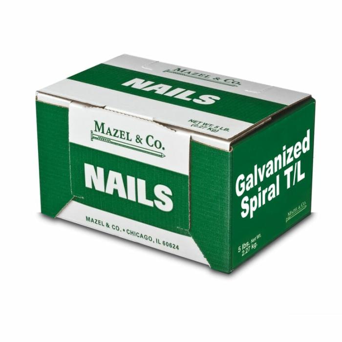 Flat Head, Spiral Nails, 2-1/2In, 5Lb