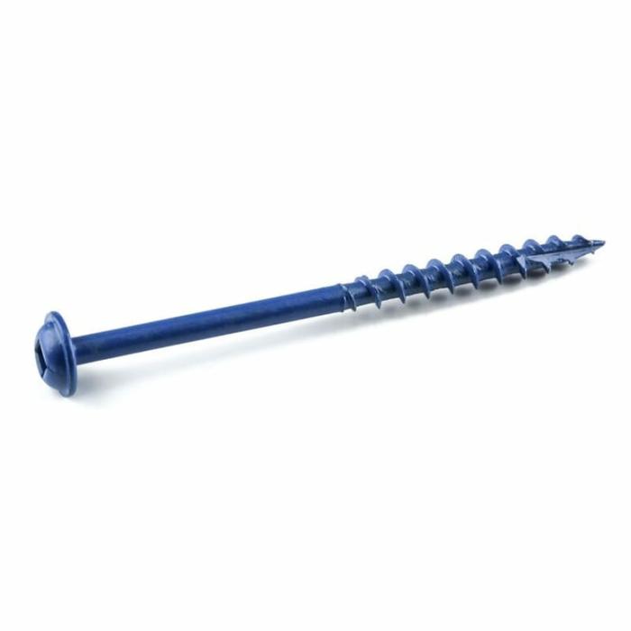 Flat Phillips Head, Wood Screw, Blue, 2-1/2In, 50Pk