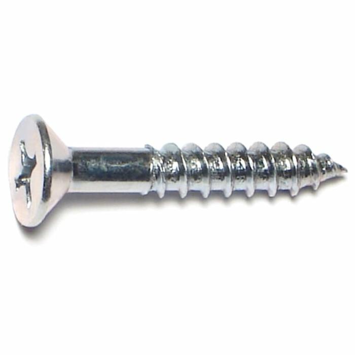 Flat Phillips Head, Wood Screw, Partial Self Tapping, Steel, 14In X 1-1/2In, 100Pk