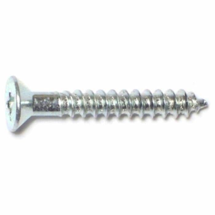 Flat Phillips Head, Wood Screw, Partial Self Tapping, Steel, 6In X 1In, 20Pk