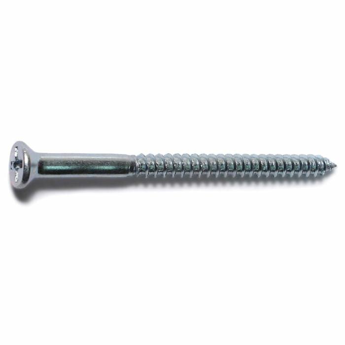 Flat Phillips Head, Wood Screw, Steel, Partial Self Tapping, 8In X 2-1/2In, 100Pk