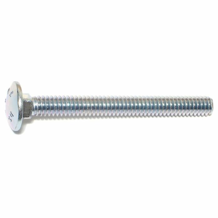 Grade 2, Carriage Bolt, Zinc Plated Steel, 1/4In, 1Pk