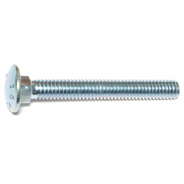 Grade 2, Carriage Bolt, Zinc Plated Steel, 5/16In, 1Pk