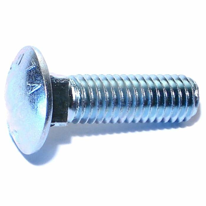 Grade 2, Carriage Bolt, Zinc Plated Steel, 7/16In, 1Pk