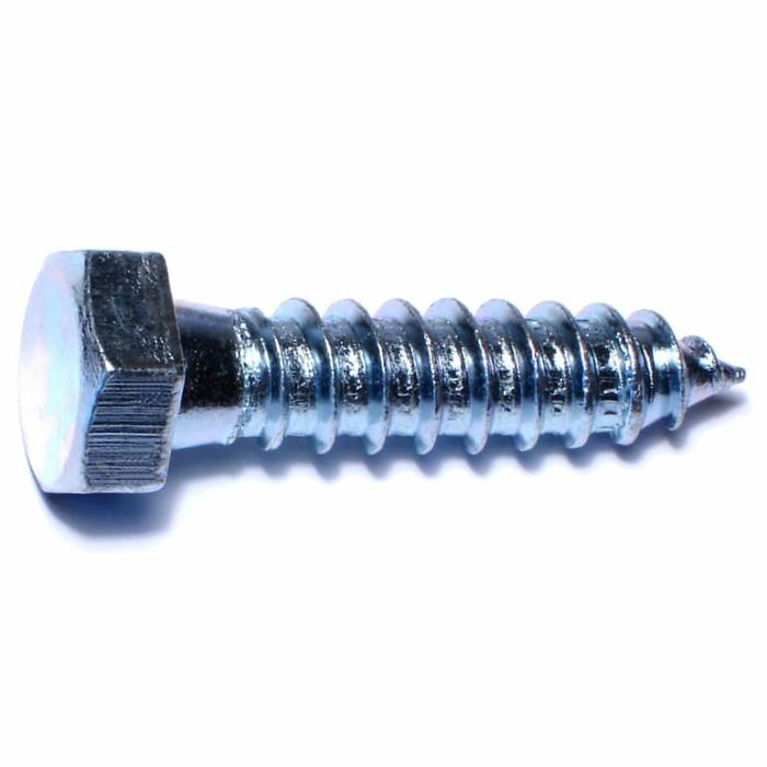 Star Head, Lag Screw, Partial Self Tapping, Steel, Green, 5/16In X 8In, 30Pk