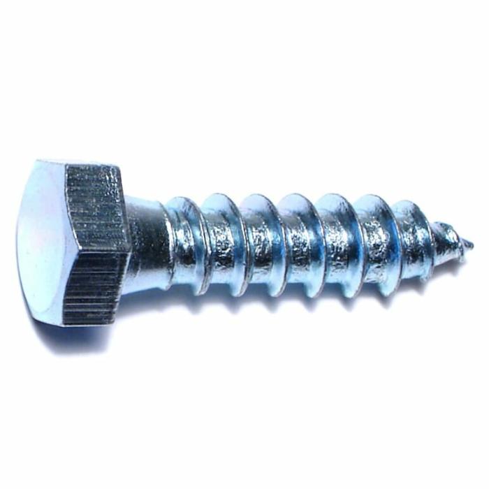 Hex Head, Lag Screw, Steel, Course Thread, 1-1/2In X 3/8In, 100Pk