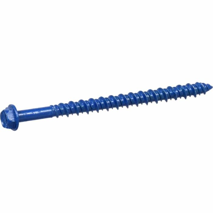 Hex Star Drive Head, Concrete Screw, Blue, 3/16In X 2-3/4In, 1Pk