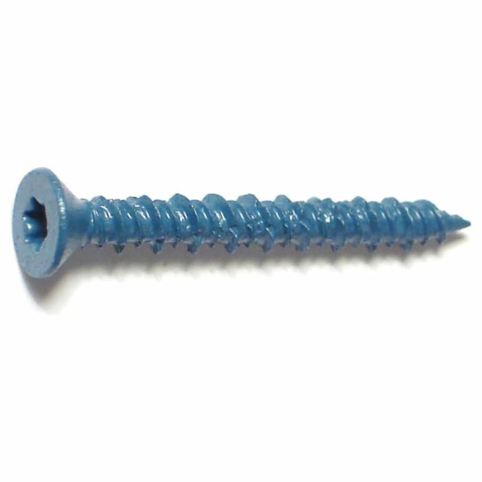 Hex Star Drive Head, Concrete Screw, Steel, Blue, 1-3/4In X 3/16In, 100Pk