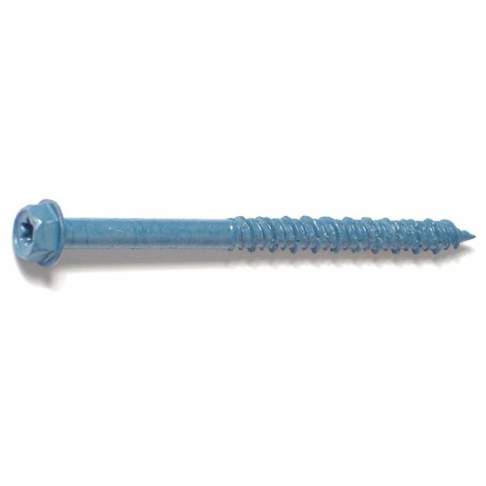 Hex Star Drive Head, Concrete Screw, Steel, Blue, 1/4In X 3-1/4In, 100Pk