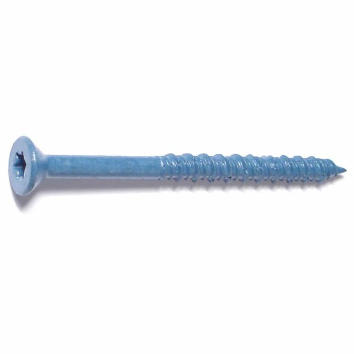 Hex Star Drive Head, Concrete Screw, Steel, Blue, 1/4In X 3-1/4In, 100Pk