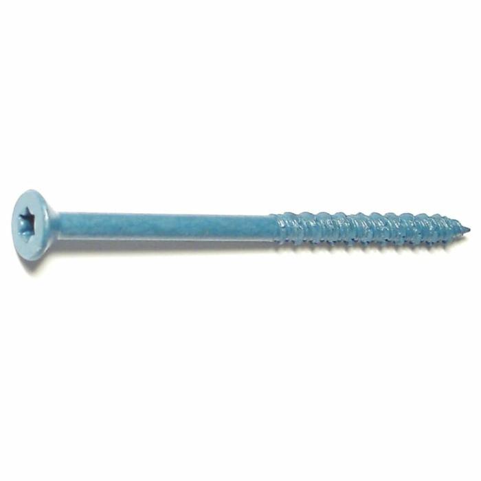 Hex Star Drive Head, Concrete Screw, Steel, Blue, 1/4In X 4In, 100Pk