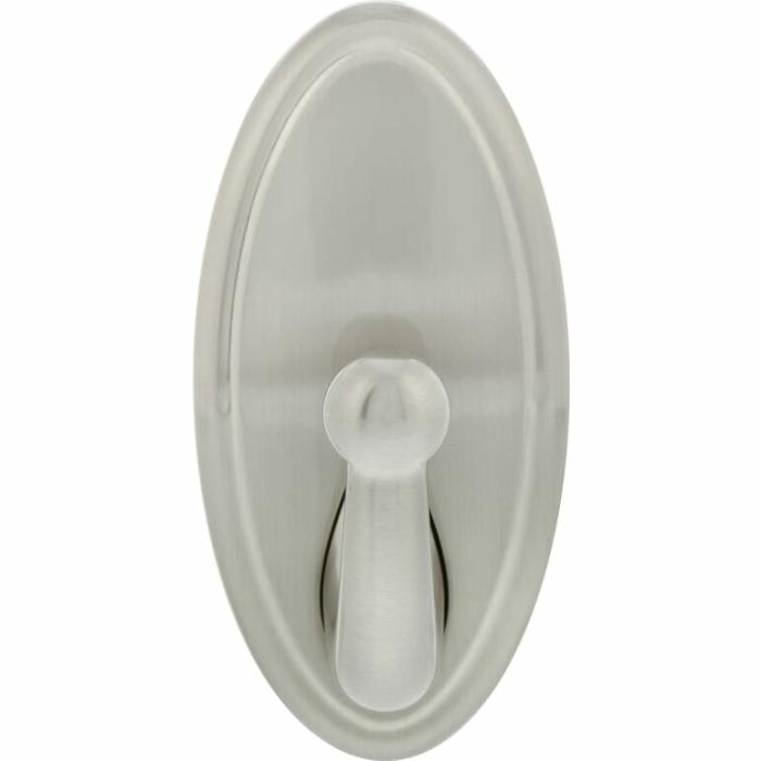 High & Mighty, Non Adhesive, Wall Hook, Satin Nickel, 15Lb Safe Working Load, 15Lb, 1Pk