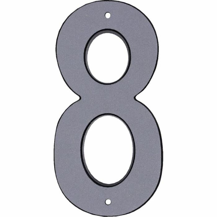 Hy-Ko Brands, Plastic, Numbers, Silver, 4In, 1Pk