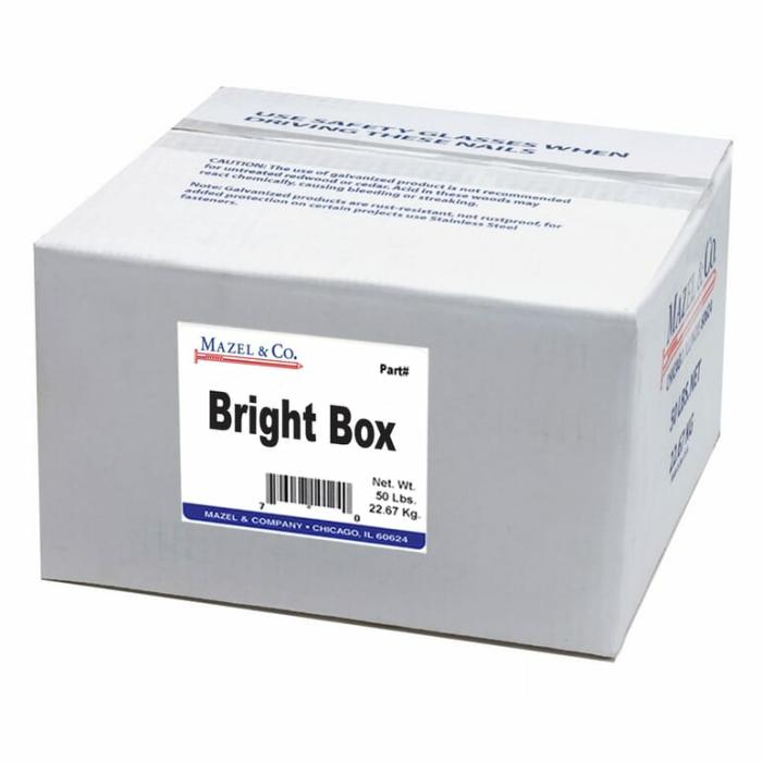 Large Flat Head, Box Nails, Diamond Point, 8D, Bright/Uncoated, 11-1/2 Gauge, 2-1/2In, 50Lb