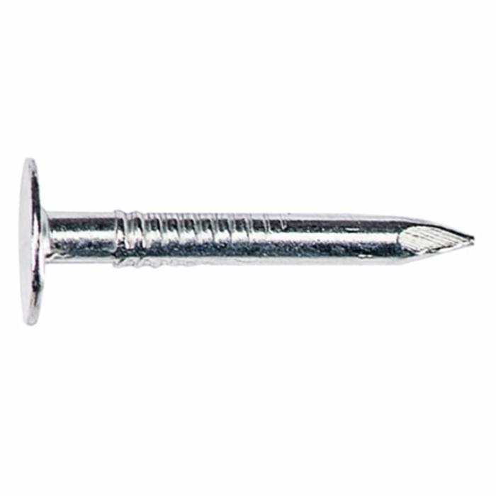 Large Flat Head, Roofing Nails, Diamond Point, Electro-Galvanized, 11 Gauge, 1-1/4In, 30Lb