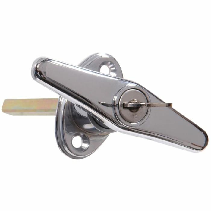 Locking T, Garage Door Handle, Chrome, 5/16In X 4In, 1Pk