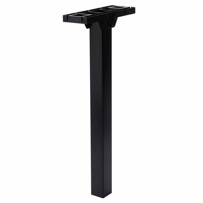 Mailbox Post And Mounting Kit, Mailbox Part, Black, 17In X 6.2In, 1Pk