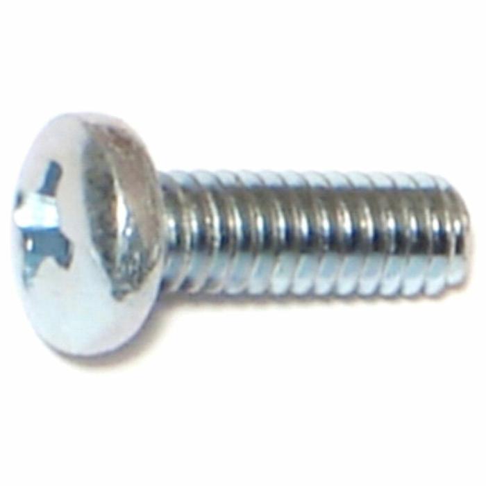 Phillips Pan Head, Machine Screw, Steel, 8-32In X 1/2In, 100Pk