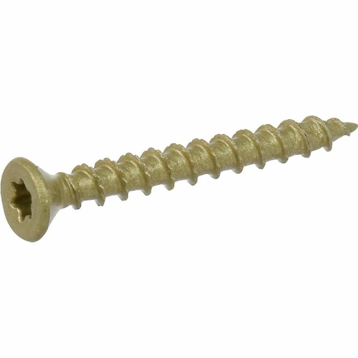 Power Pro One, Flat Star Head, Wood Screw, Partial Self Tapping, Steel, 6In X 1-1/4In, 35Pk