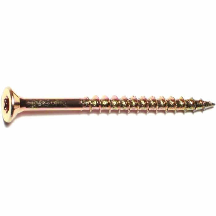 Star Drive Head, General Purpose Screw, Serrated, Steel, Yellow, 2-1/4In X 9In, 1Lb