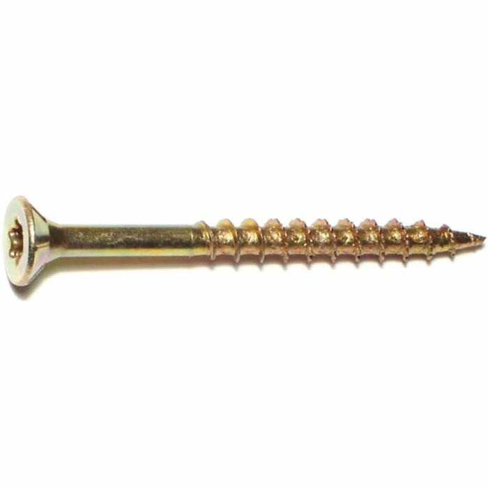 Star Drive Head, General Purpose Screw, Serrated, Steel, Yellow, 2In X 9In, 5Lb