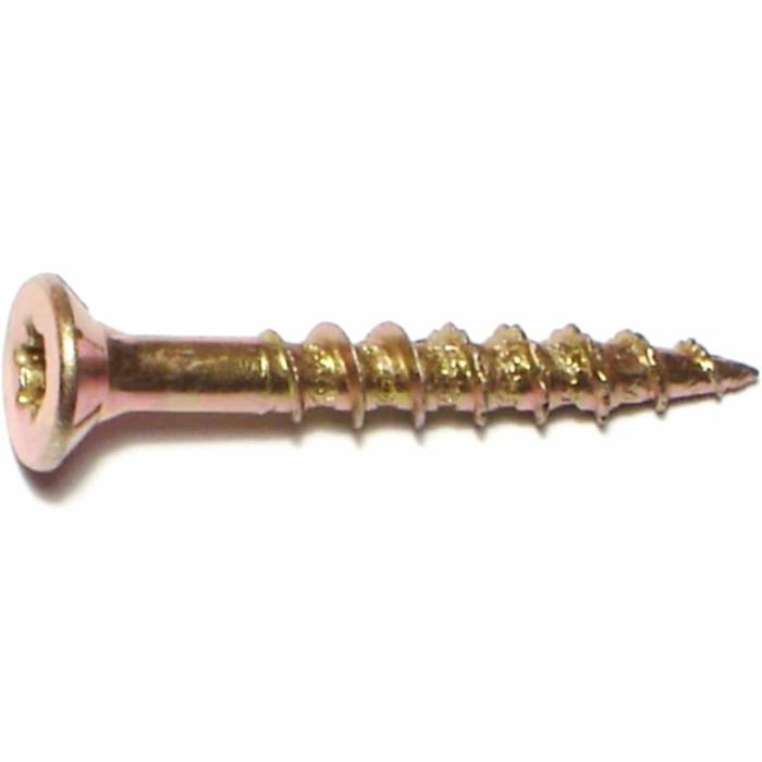 Star Drive Head, General Purpose Screw, Steel, Serrated, Yellow, 8In X 1-1/4In, 5Lb