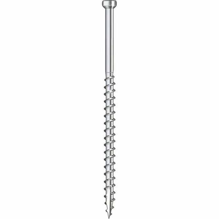 Star Drive Trim Head, Trim Screw, Partial Self Tapping, Steel, Stainless Steel, 8In X 1-1/2In, 100Pk