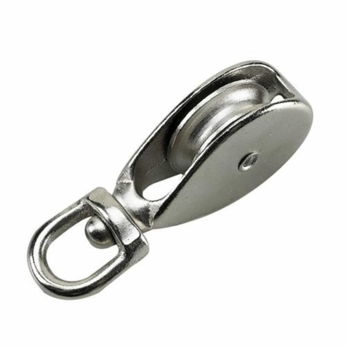 Swivel Eye, Single Pulley, Chrome, 1-1/2In, 1Pk