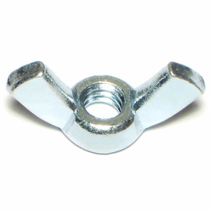 Wing Nut, Wing Nut, Steel, 1/4-20, 4Pk