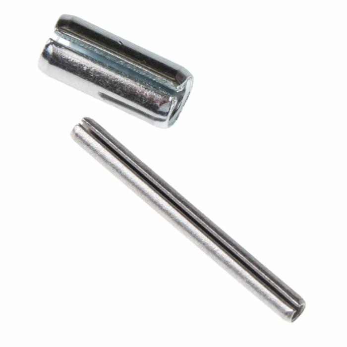 Zinc Plated Steel, Slotted Spring Pin, 1/4In X 2In, 2Pk