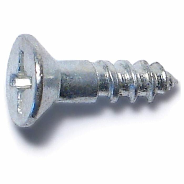 Flat Phillips Head, Wood Screw, Partial Self Tapping, Steel, 6In X 1/2In, 100Pk