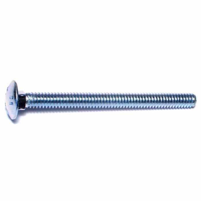 Grade 2, Carriage Bolt, Zinc Plated Steel, 1/4In, 1Pk