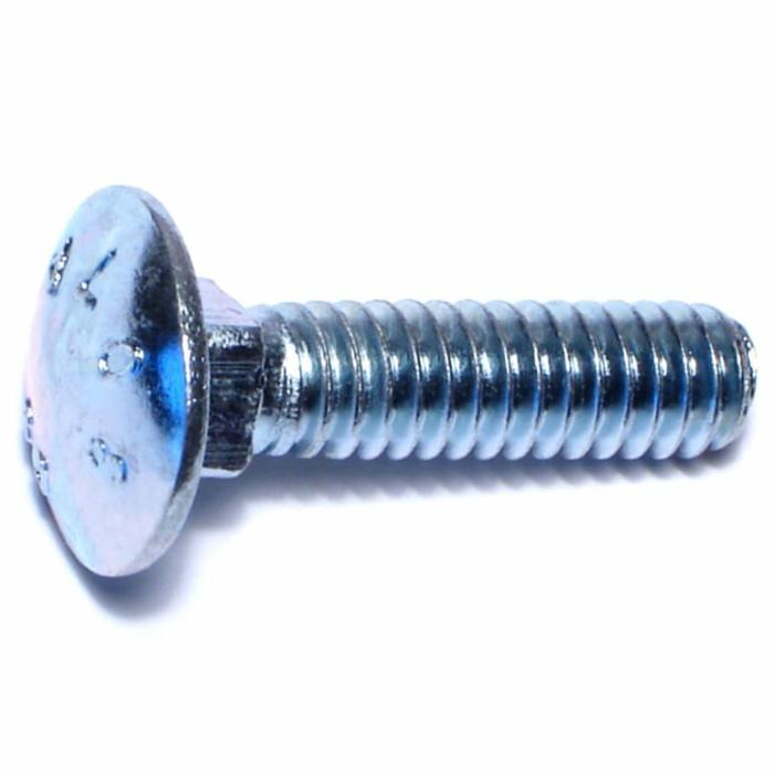 Grade 2, Carriage Bolt, Zinc Plated Steel, 1/4In, 1Pk