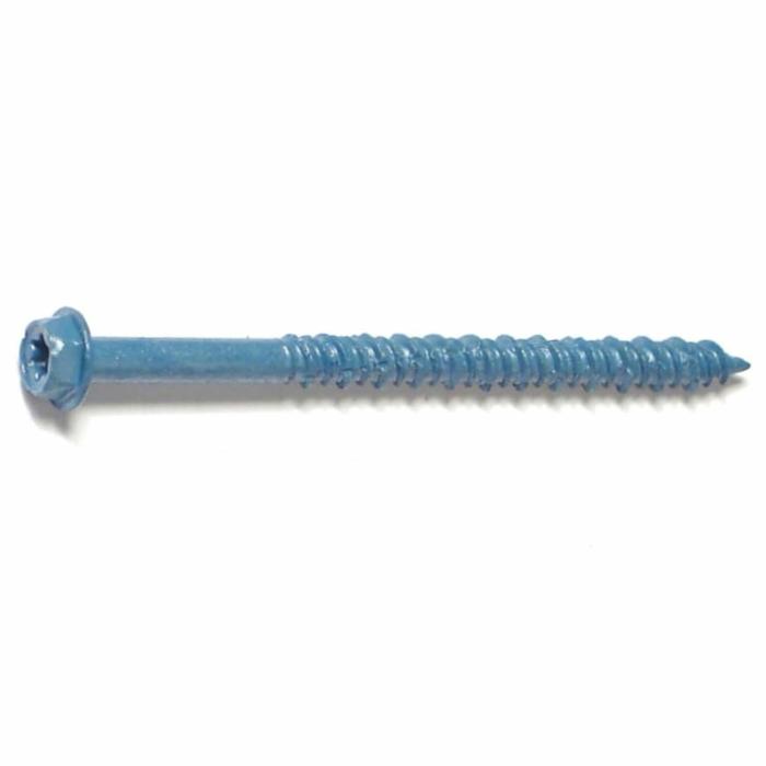 Hex Star Drive Head, Concrete Screw, Steel, Blue, 2-3/4In X 3/16In, 100Pk