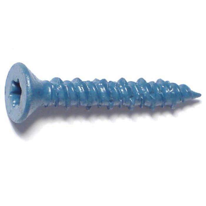 Hex Star Drive Head, Concrete Screw, Steel, Blue, 3/16In X 1-1/4In, 100Pk