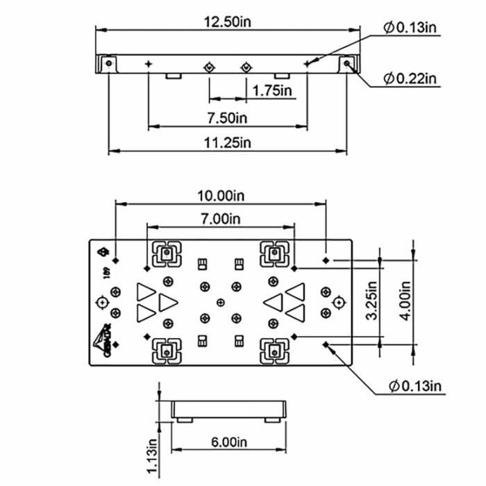 Mounting Board, Mailbox Part, Black, 13In X 6In X 1In, 1Pk