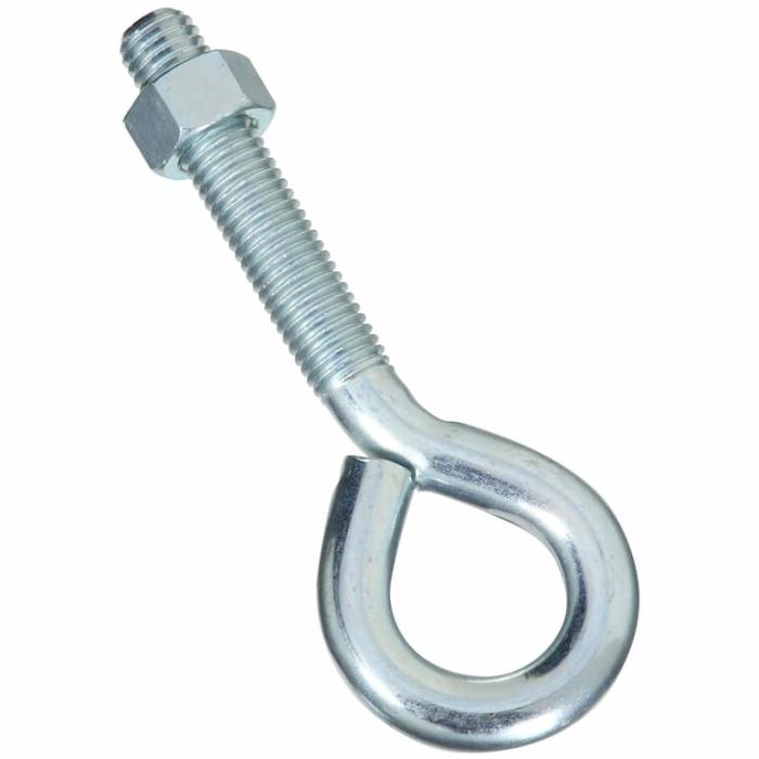 With Nut, Eye Bolt, 560Lb Safe Working Load, Zinc Plated Steel, 5/8In, 1Bulk