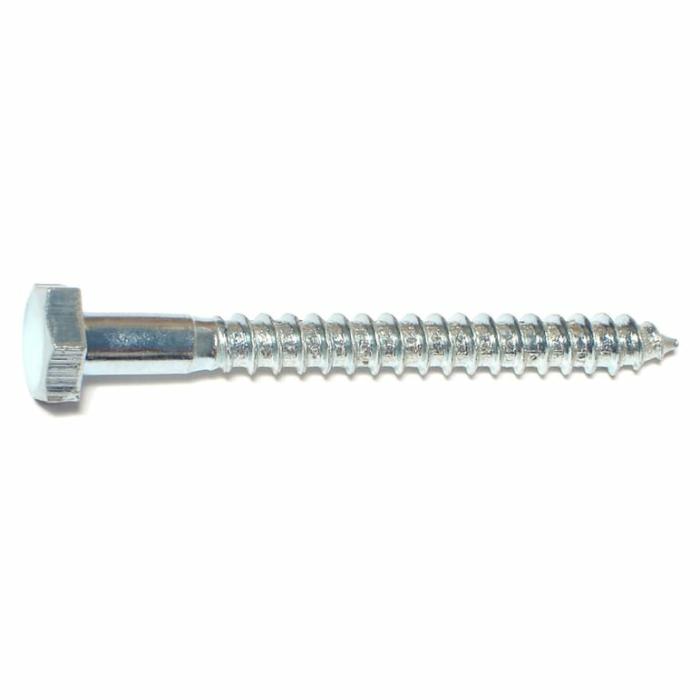 Star Head, Lag Screw, Partial Self Tapping, Steel, Green, 5/16In X 4In, 30Pk